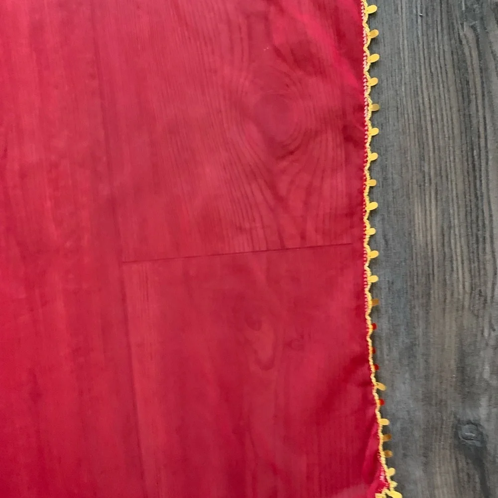 Elegant Red and Gold Women's Scarf